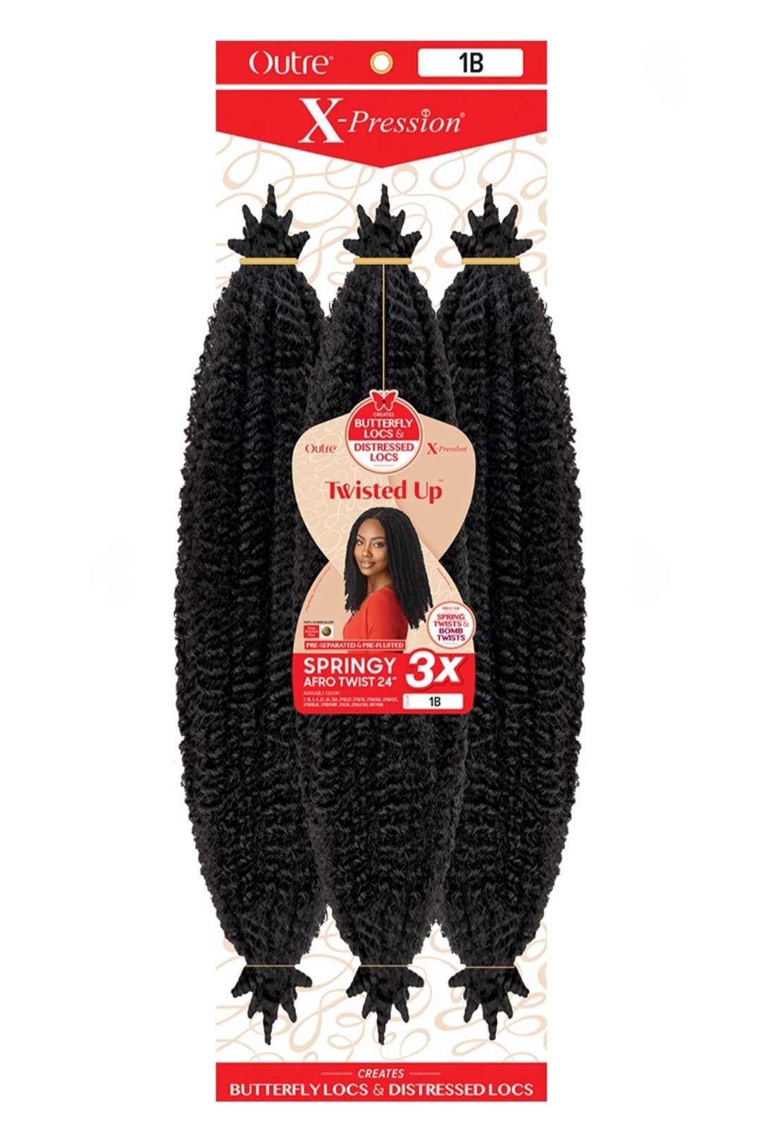 Outre Crochet Braid Twisted Up 3X Springy Afro Twist