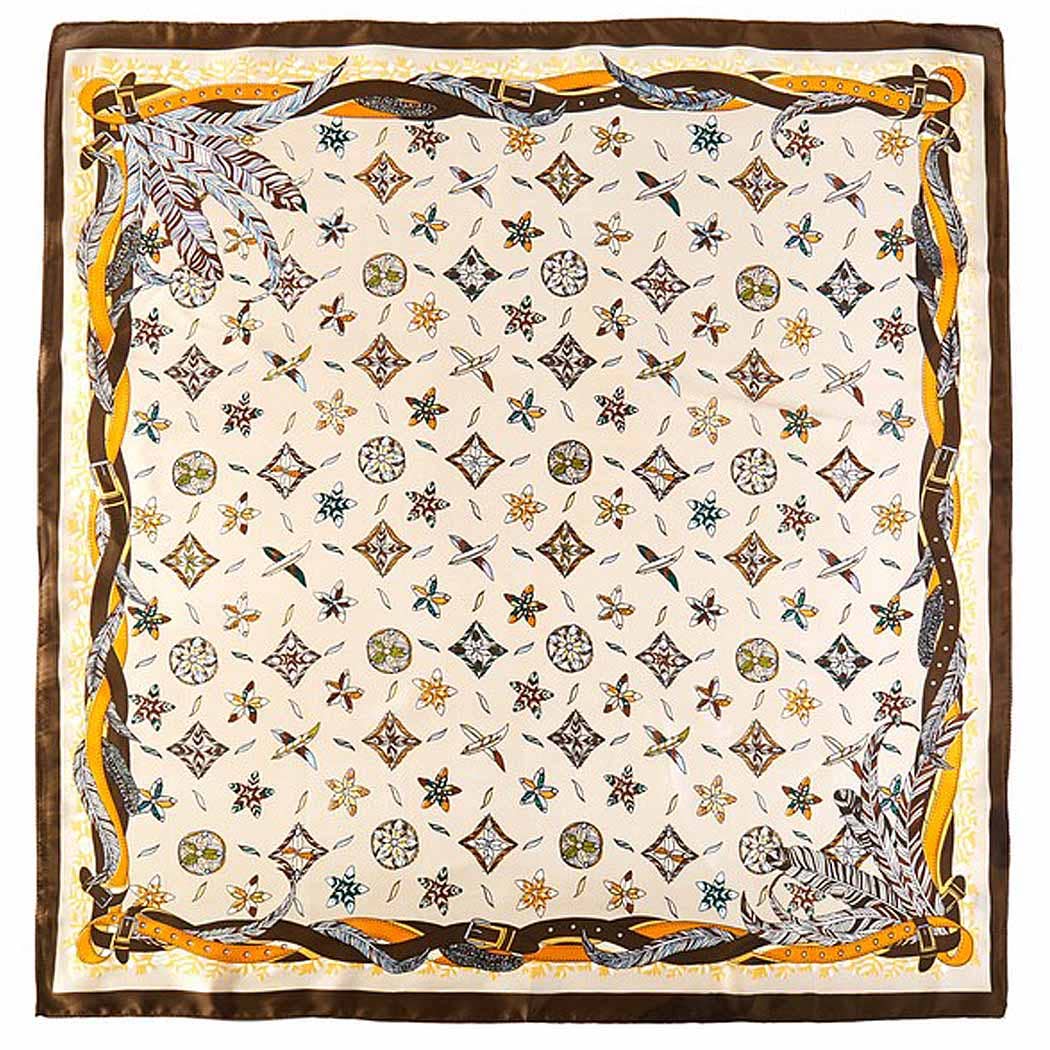 FEATHER AND BELT PRINT BANDANA