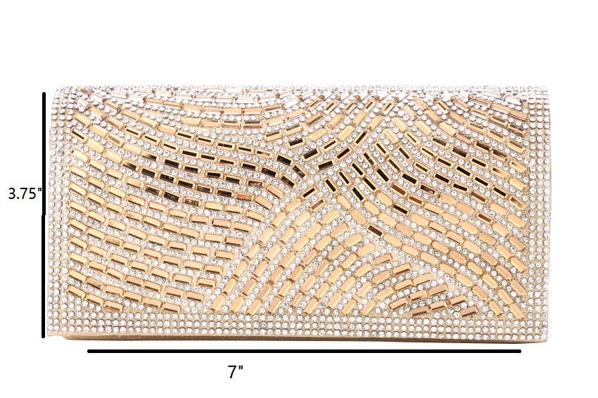 Ladies Crystal Rhinestone Glitter Clutch Evening Bag