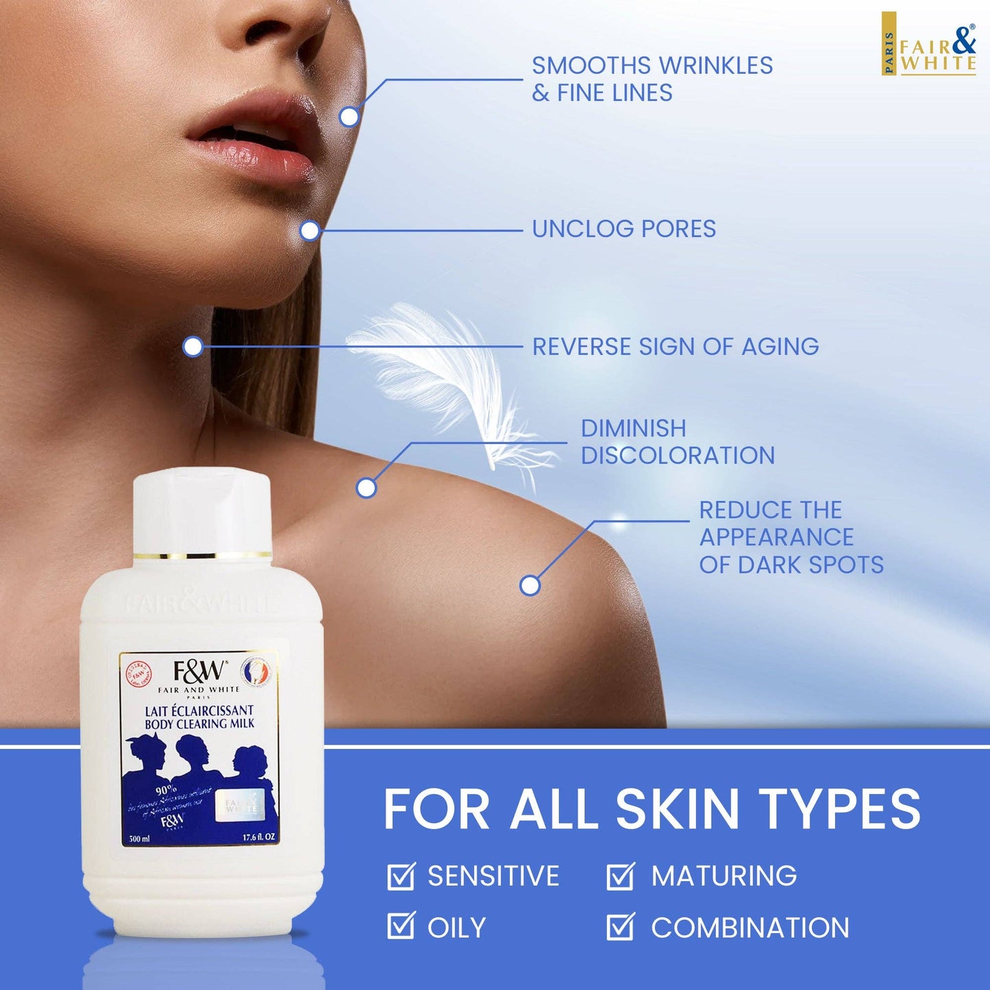 Fair & White Original Body Clearing Milk - Lightens Dark Are