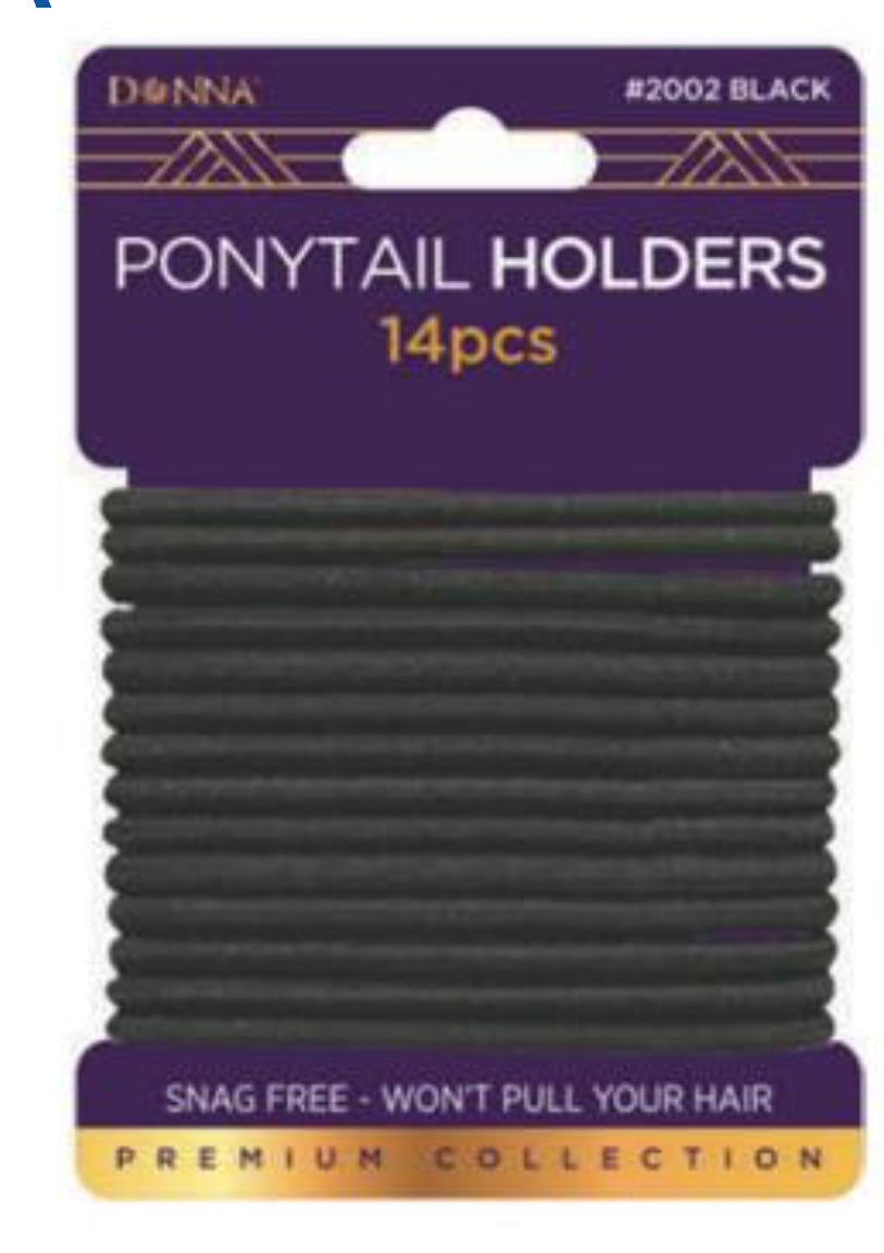 DONNA PONYTAIL HOLDERS BLK