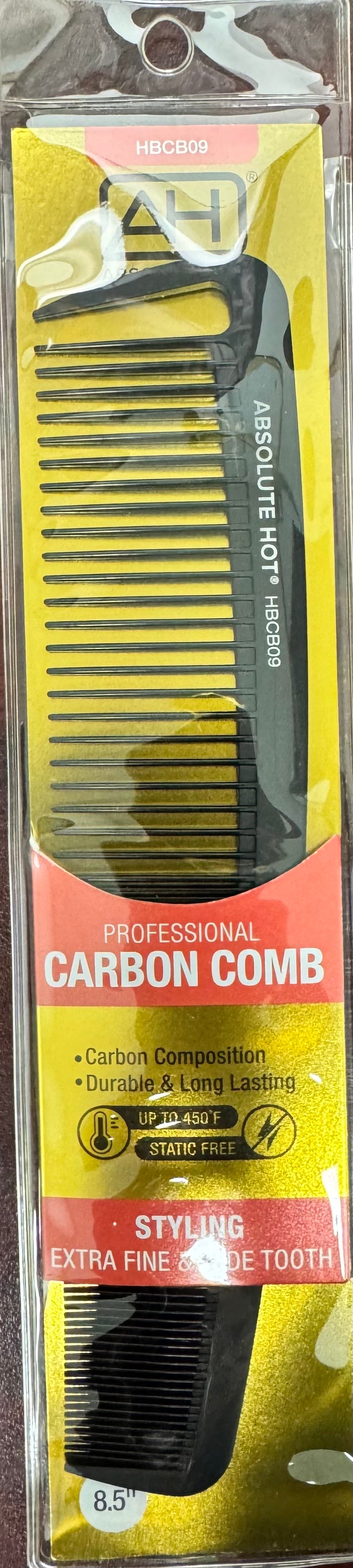 AH CARBON COMB - EXTRA FINE & WIDE TOOTH STYLING 8.5"