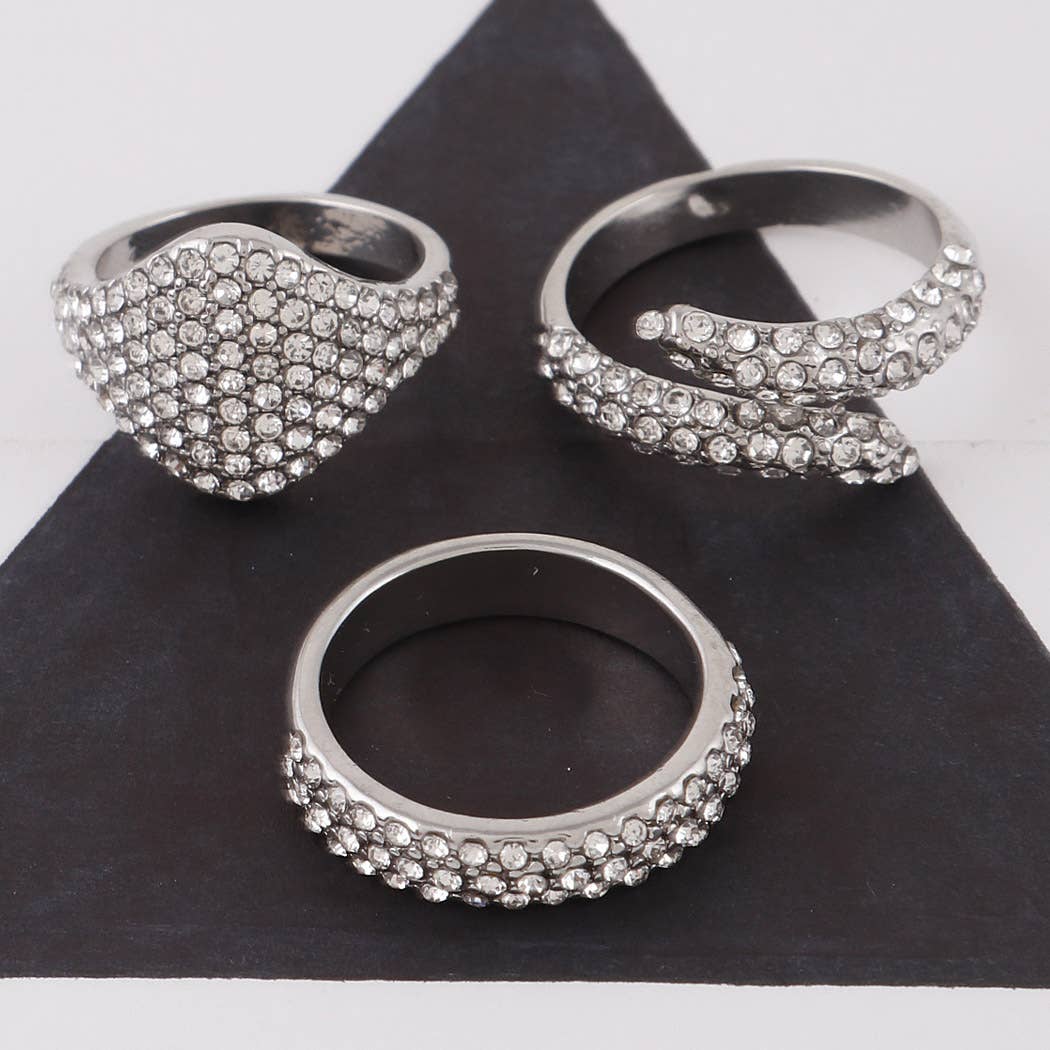 Rhinestone Rings Set