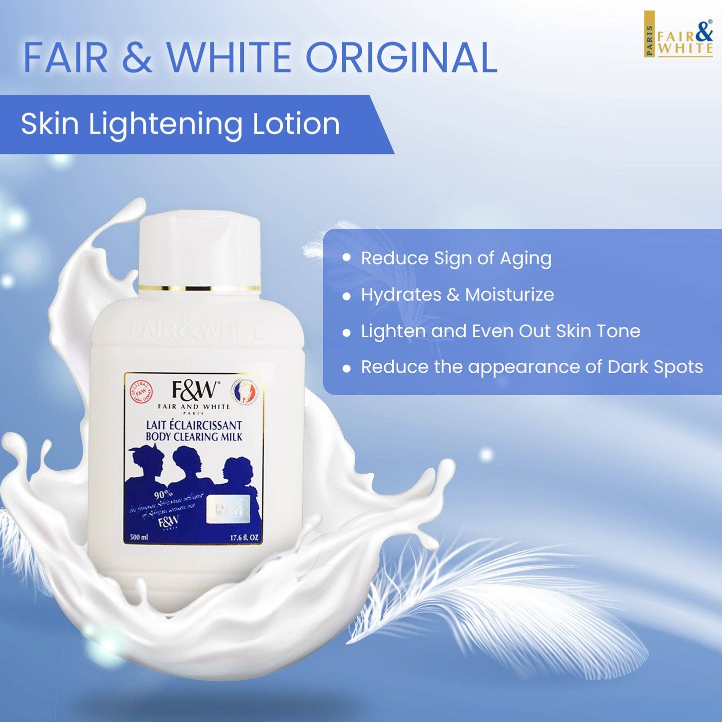 Fair & White Original Body Clearing Milk - Lightens Dark Are