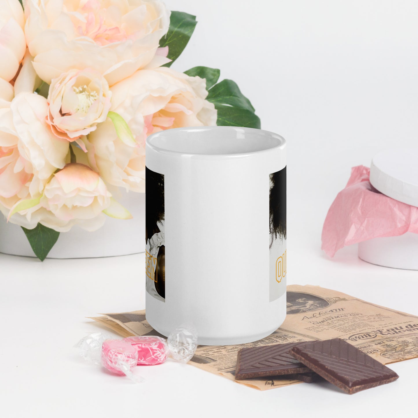 White glossy mug