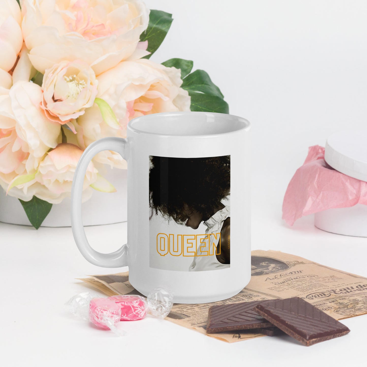 White glossy mug