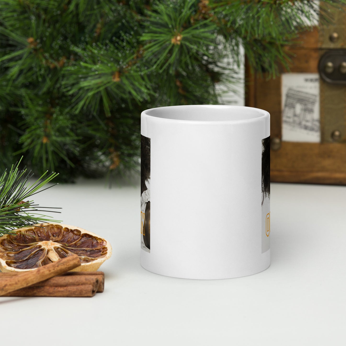 White glossy mug