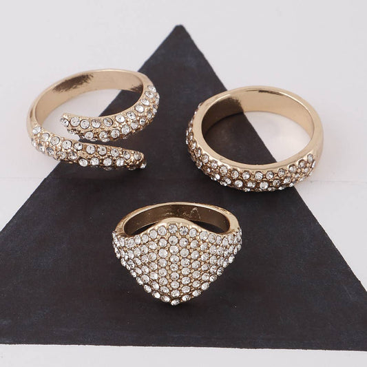 Rhinestone Rings Set