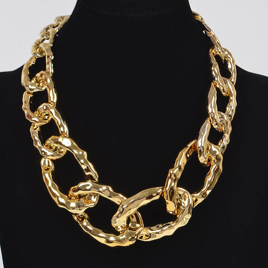 Hammered Link Chain Necklace