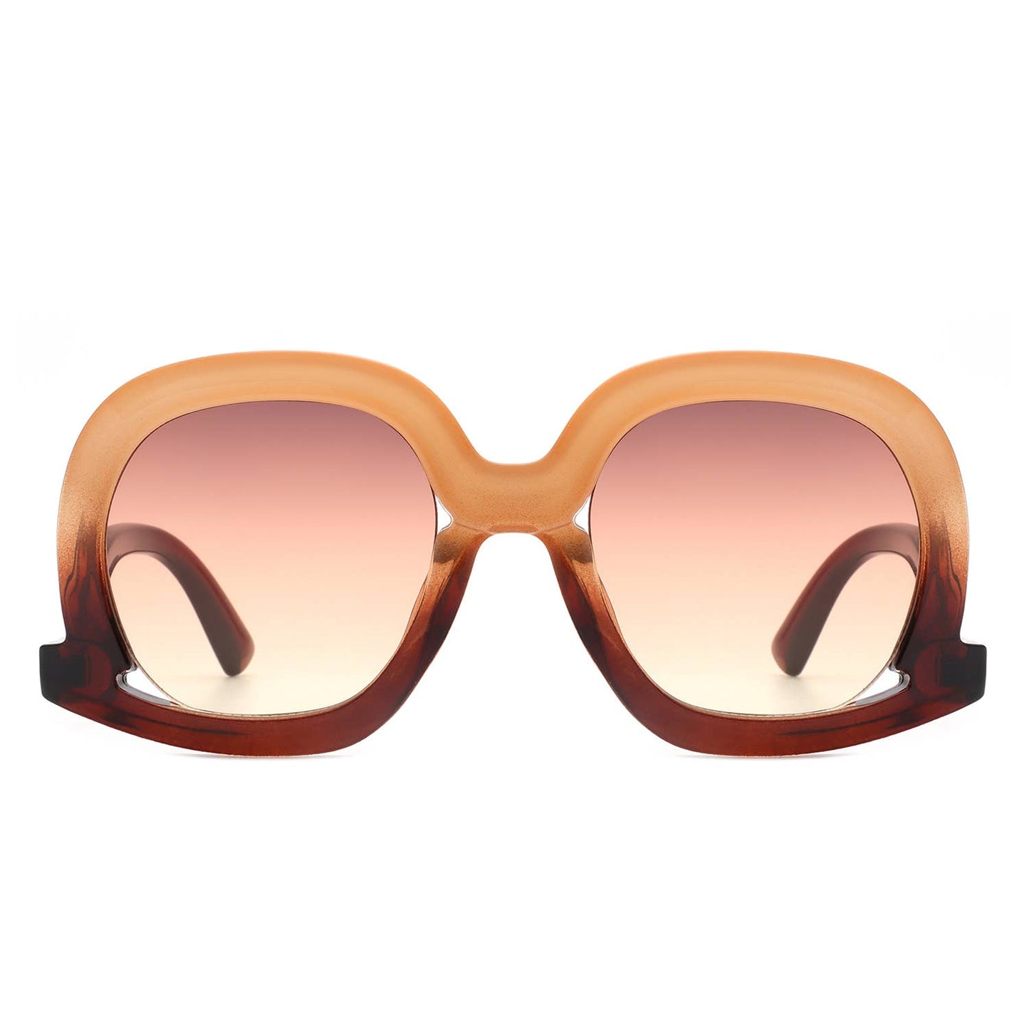 Women Round Oversize Geometric Irregular Fashion Sunglasses