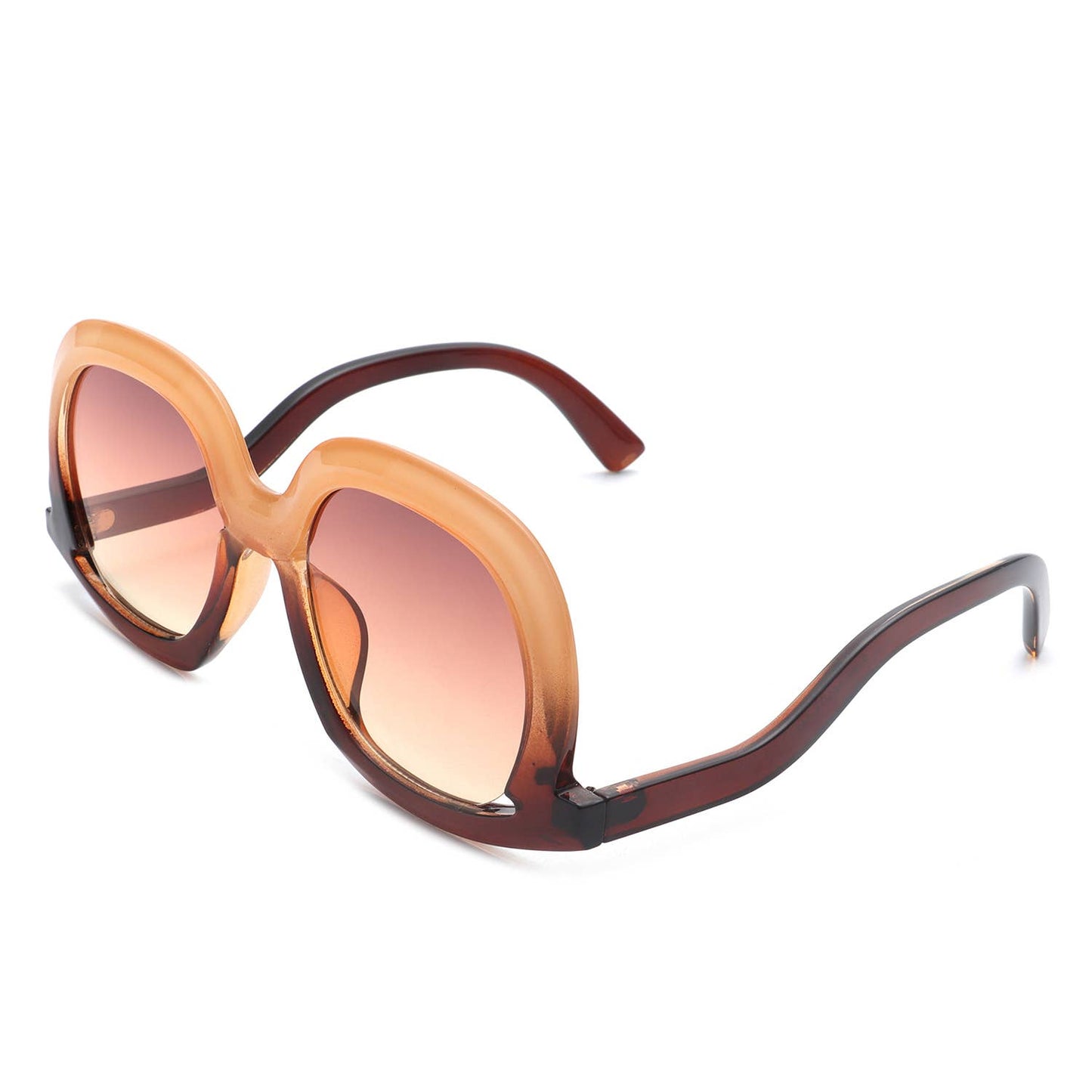 Women Round Oversize Geometric Irregular Fashion Sunglasses