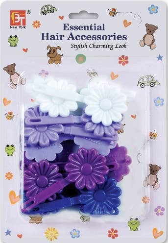 BARRETTES DAISY - PURPLE ASSORTED