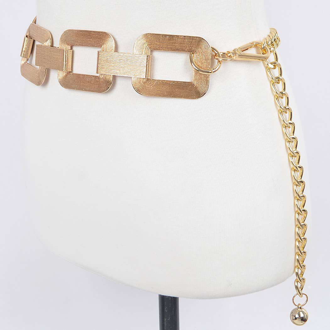 Multi Square Metal Chain Belt
