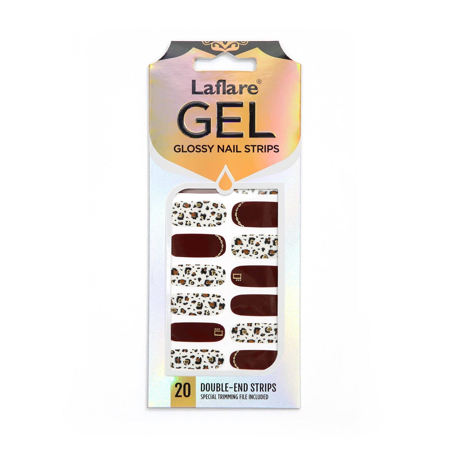 GEL NAIL STRIPS - 45695 Burgundy Leopard