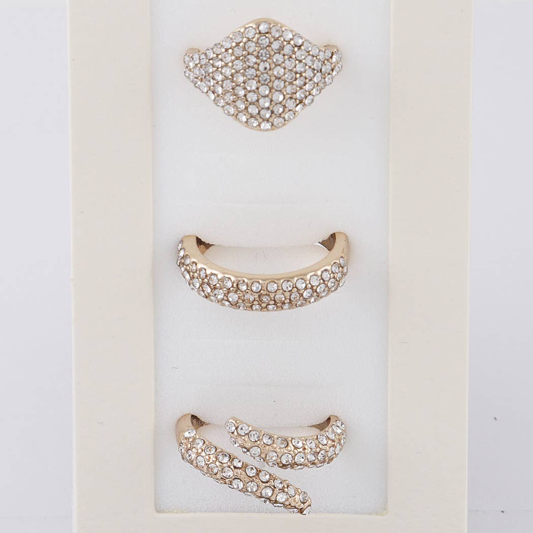 Rhinestone Rings Set