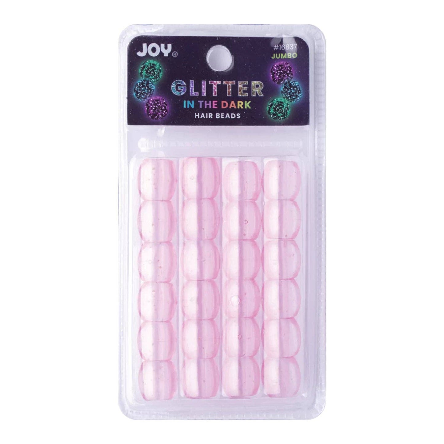 Joy Oval Beads Jumbo Glitter Glow Pink