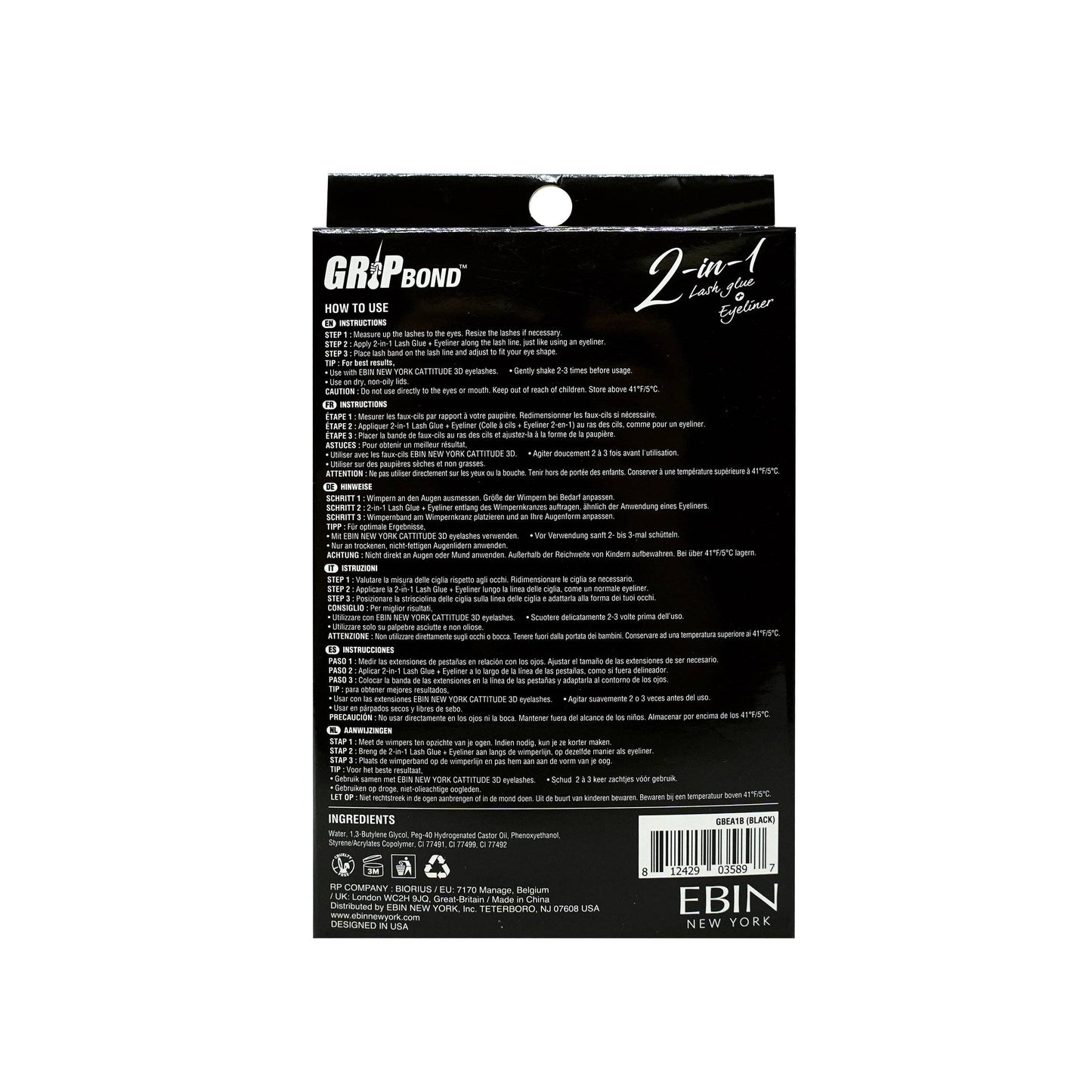 Grip Bond 2-in-1 Eyeliner Glue - Black