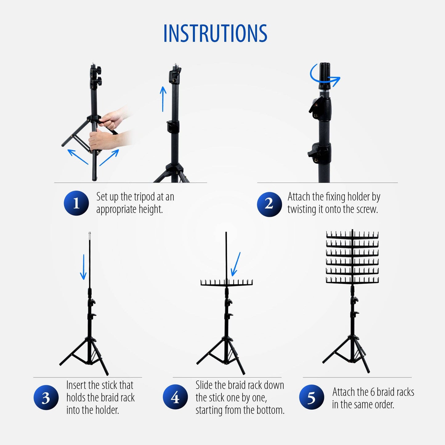 BRAID BOND TRIPOD RACK 144 PEGS BRAIDING HAIR STAND