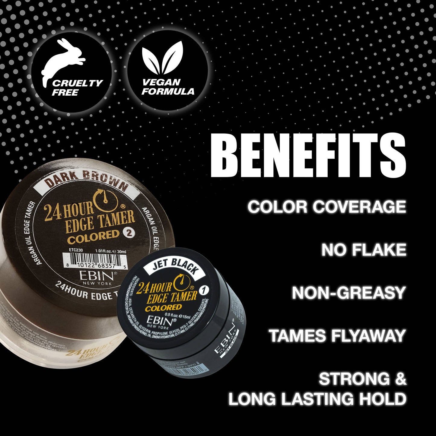 24 Hour Colored Edge Tamer - Natural Black