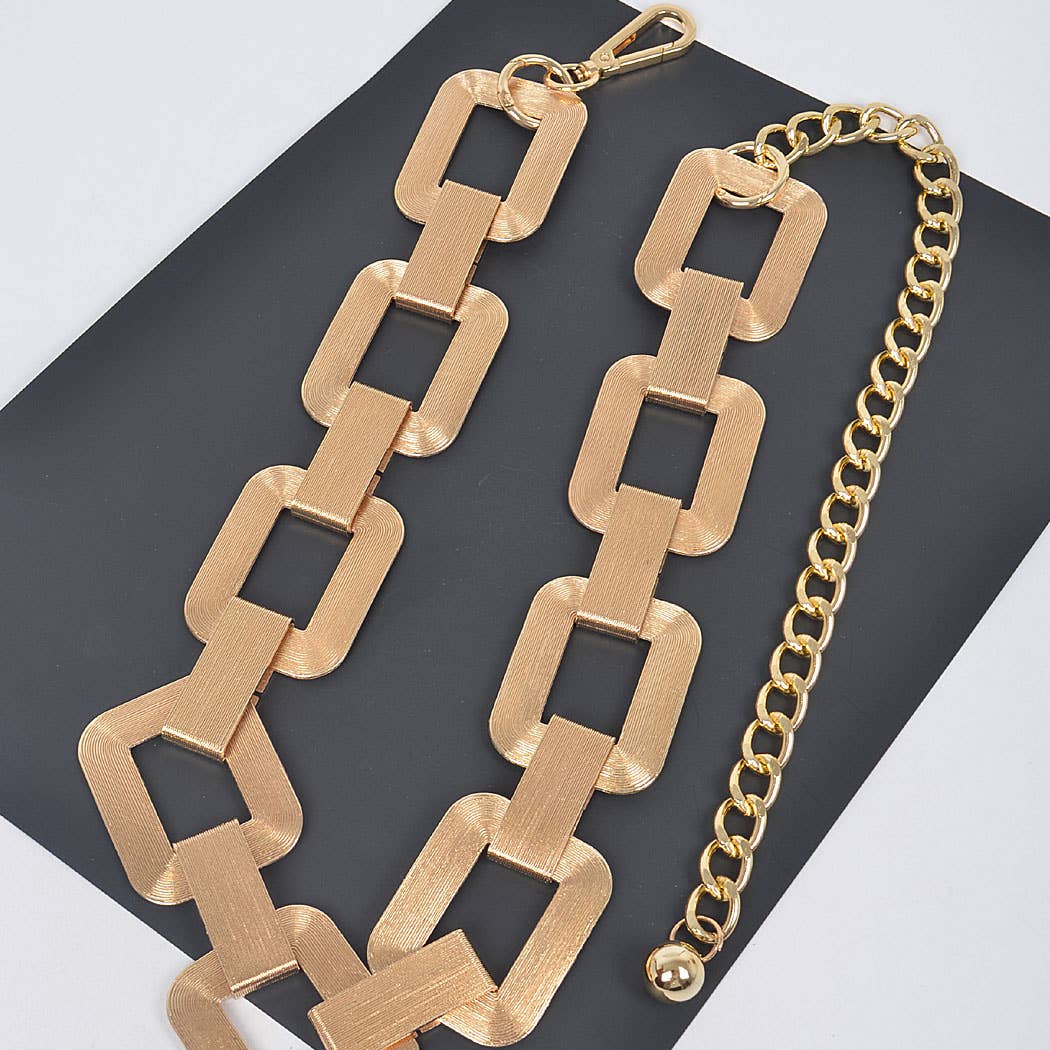 Multi Square Metal Chain Belt