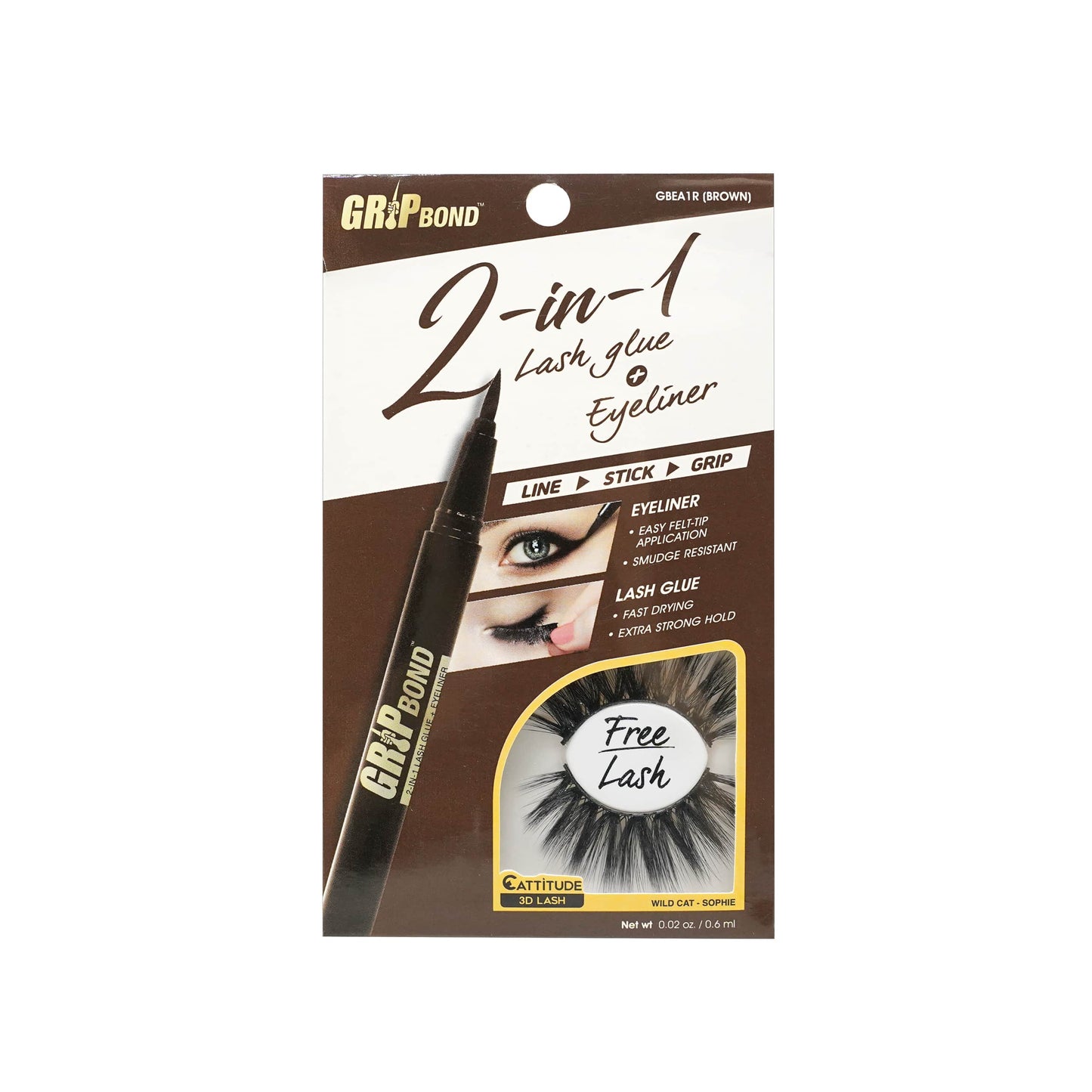 Grip Bond 2-in-1 Eyeliner Glue - Brown