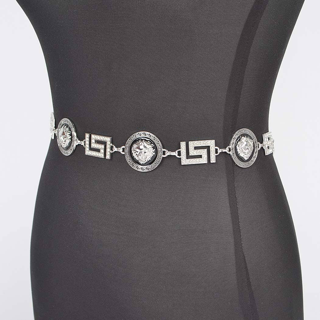 Metal Rhinestone Plus Size Chain Belt