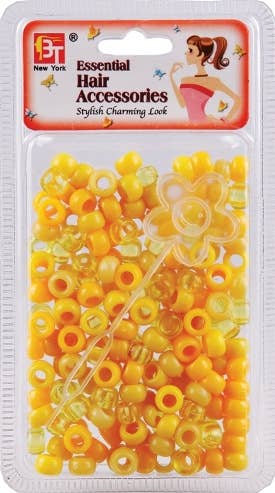 ROUND BEADS -  SMALL - YELLOW ASSORTED