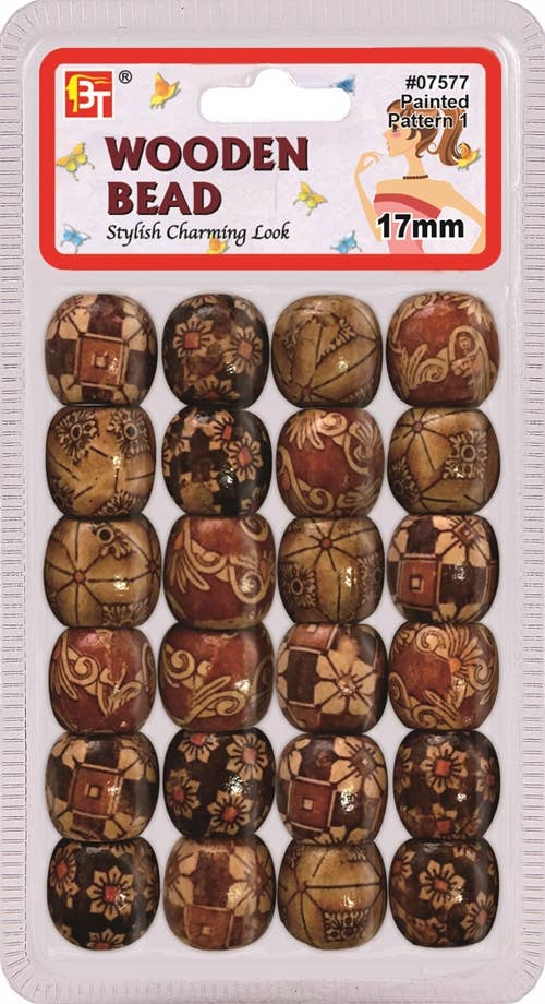 WOODEN BEADS 17 MM (PATTERN 1)