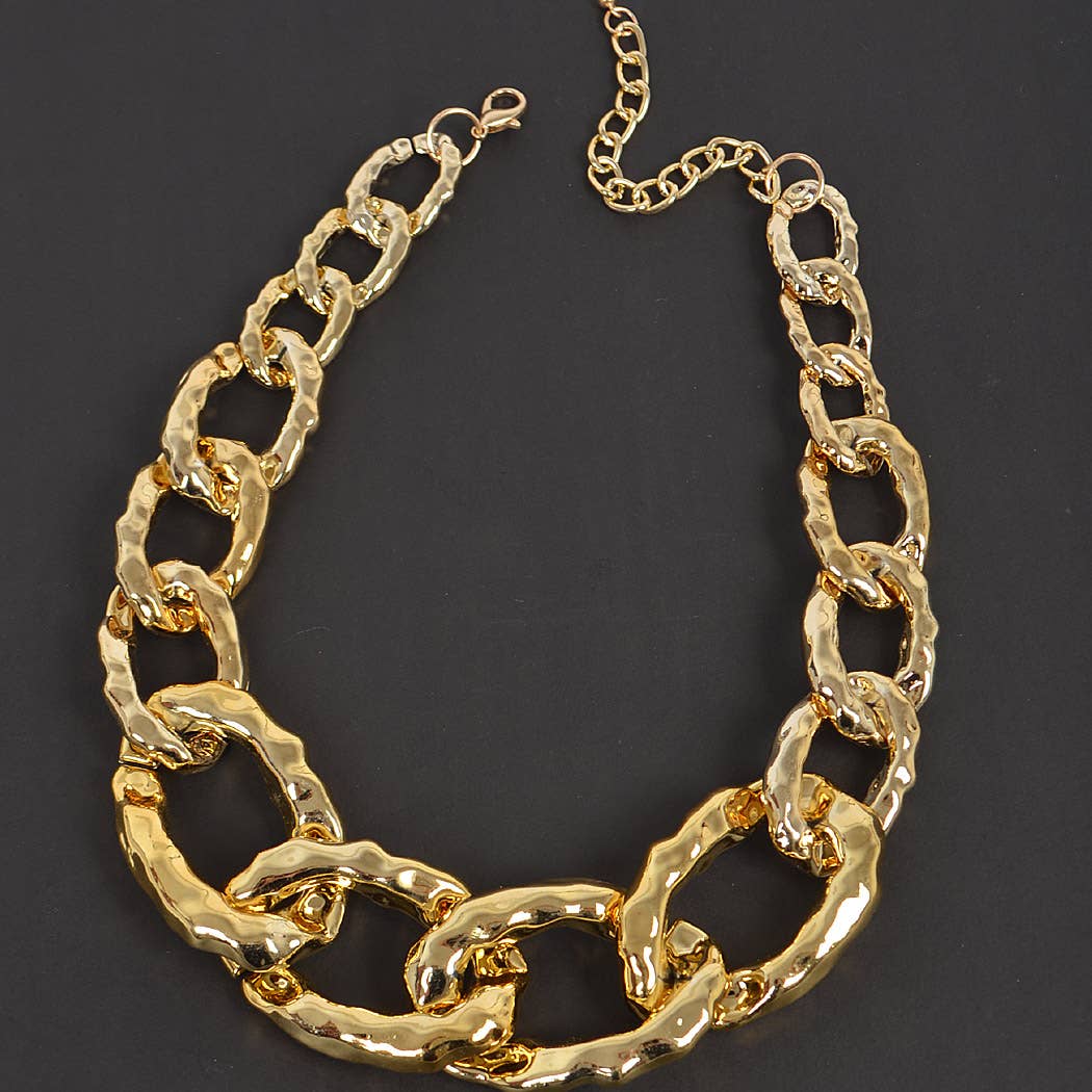 Hammered Link Chain Necklace