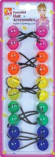 PONYTAIL HOLDERS - 10/PACK - 20MM - MIX COLORS 6
