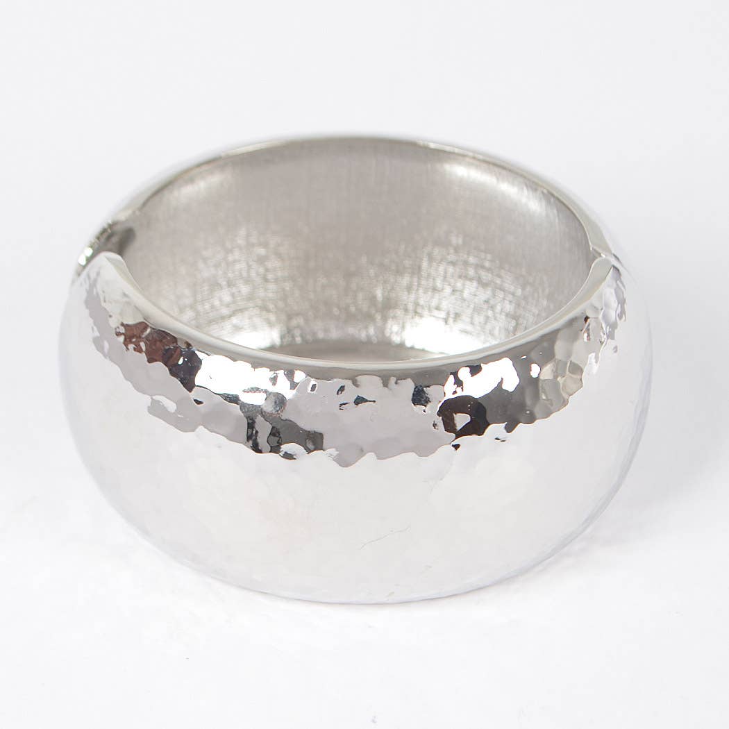 Hammered Metal Bangle Bracelet