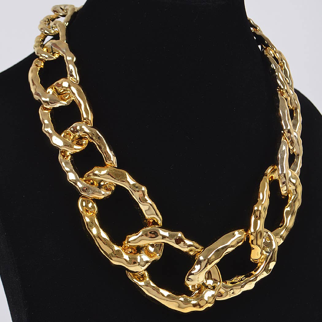 Hammered Link Chain Necklace