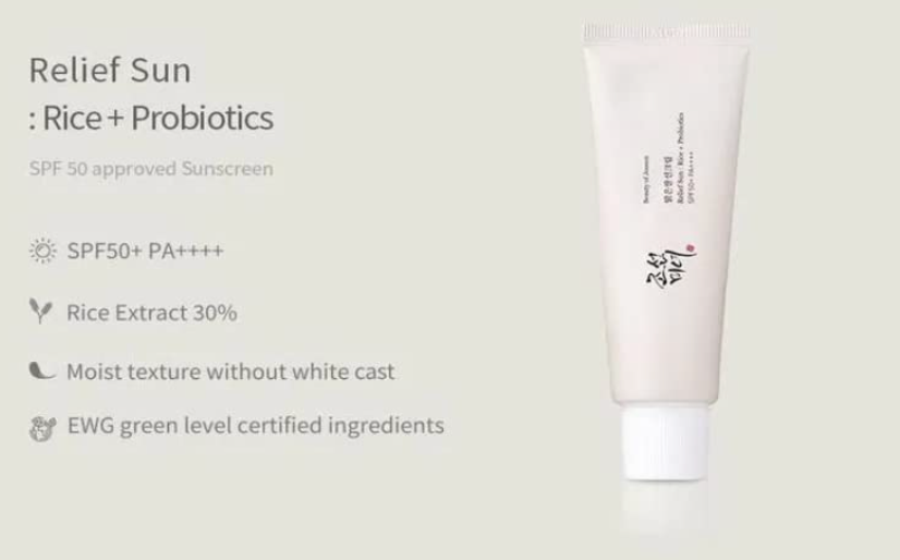 BEAUTY OF JOSEON Relief Sun Rice + Probiotics SPF Sunscreen