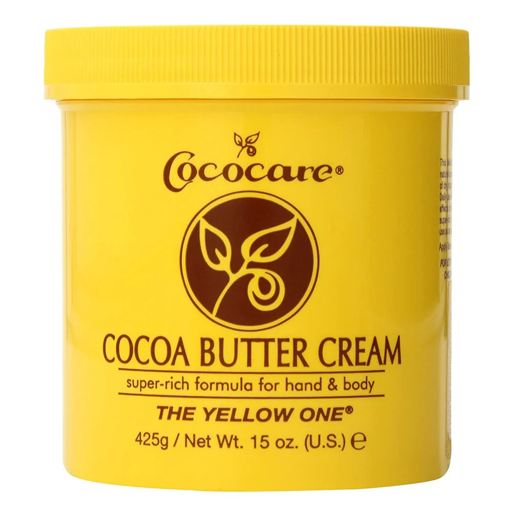 a jar of cocoa butter cream on a white background