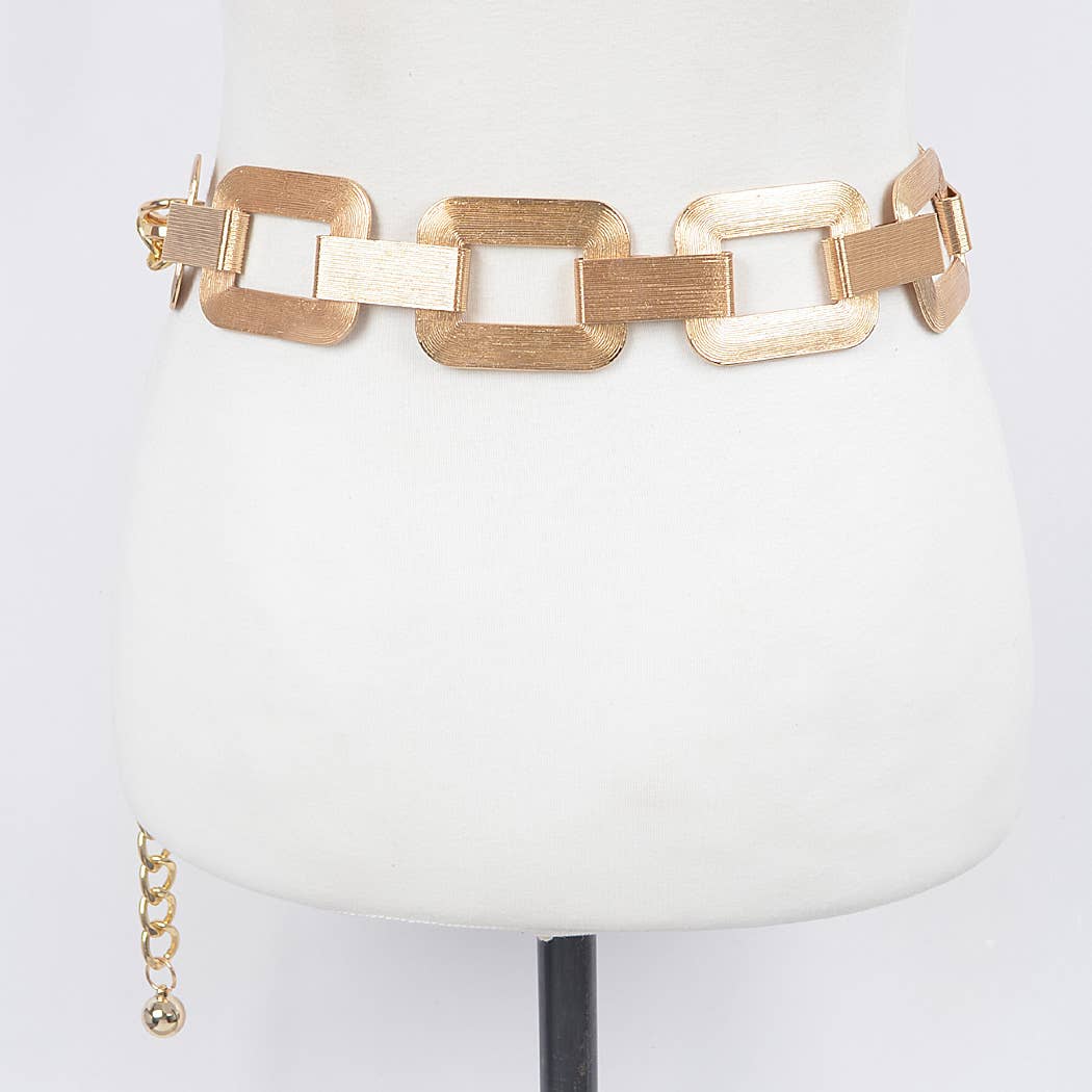 Multi Square Metal Chain Belt
