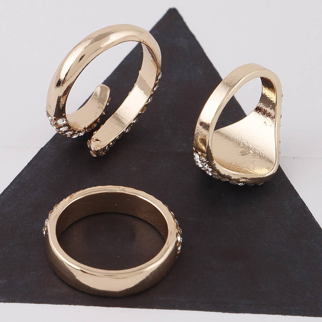 Rhinestone Rings Set