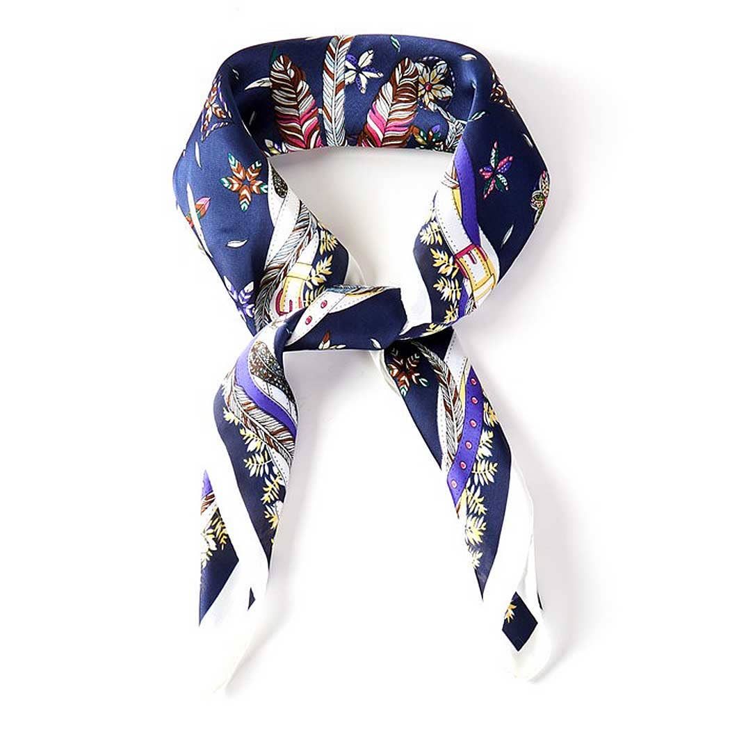 FEATHER AND BELT PRINT BANDANA