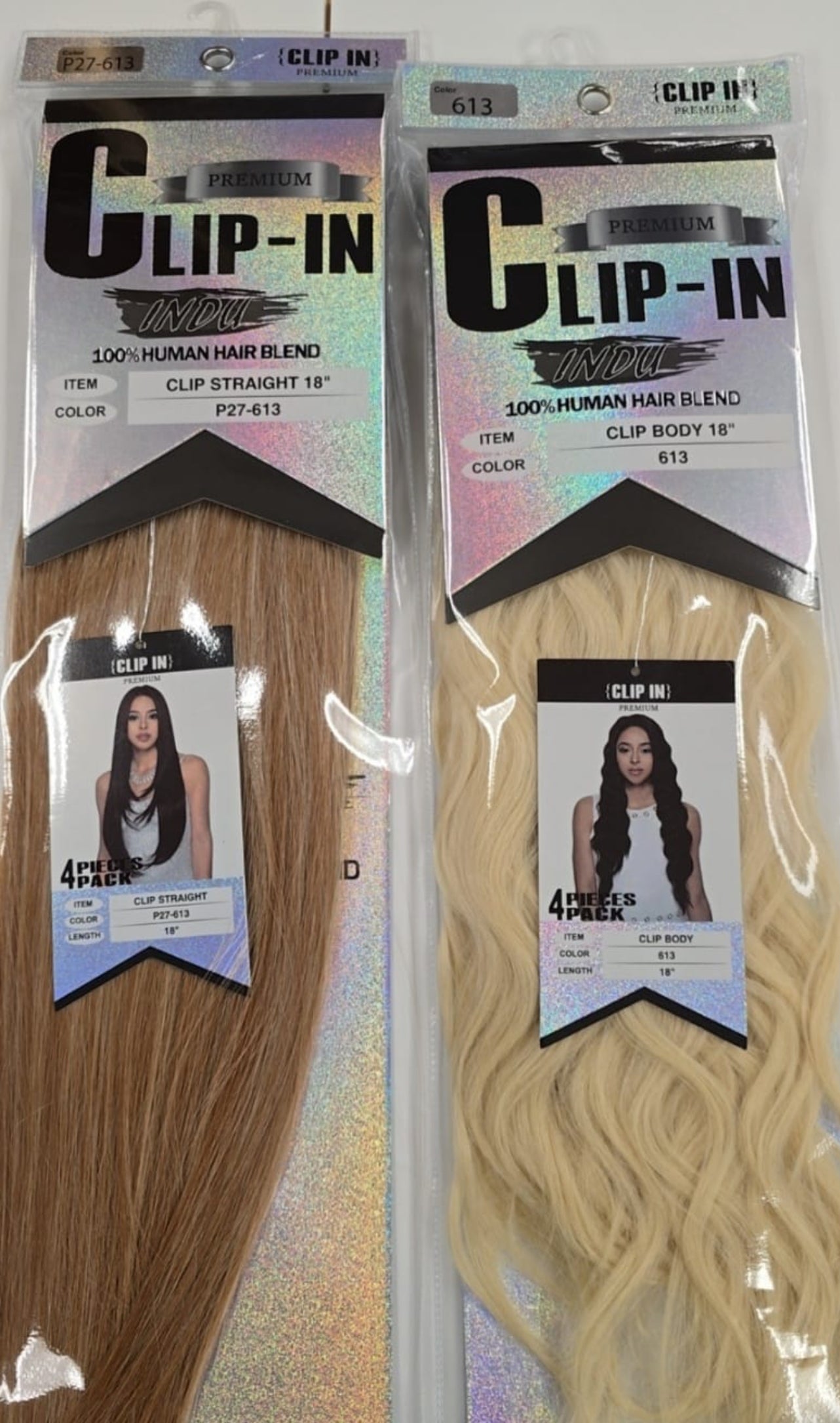 INDU HUMAN HAIR BLEND CLIP INS