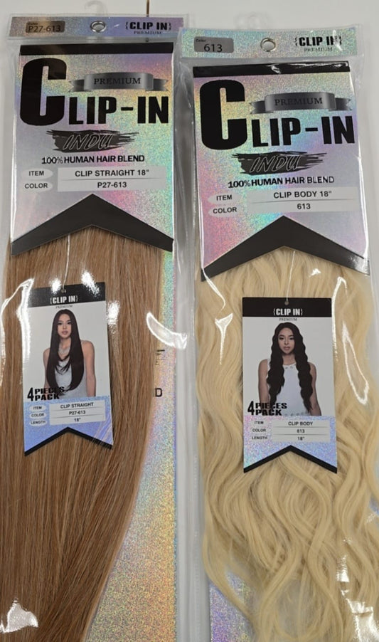 INDU HUMAN HAIR BLEND CLIP INS