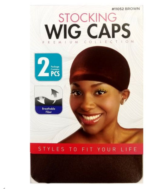DONNA STOCKING WIG CAP 2PC BROWN