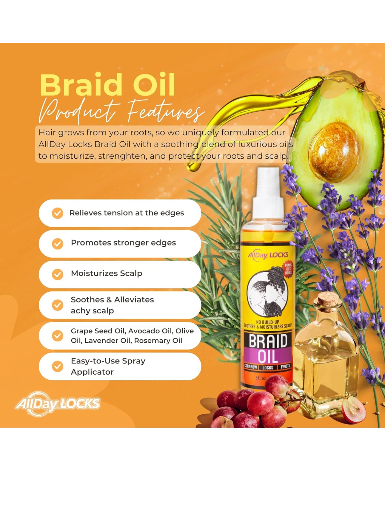 ALLDAY LOCKS BRAID OIL
