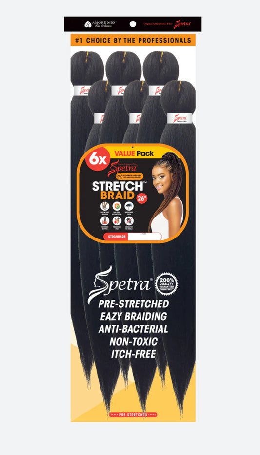 26″ PRE-STRETCHED BRAID 6PCS / ACTUAL LENGTH 50″