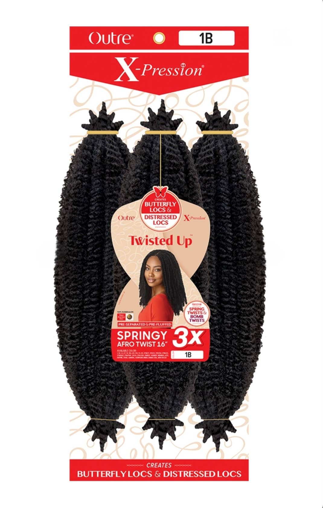 Outre Crochet Braid Twisted Up 3X Springy Afro Twist