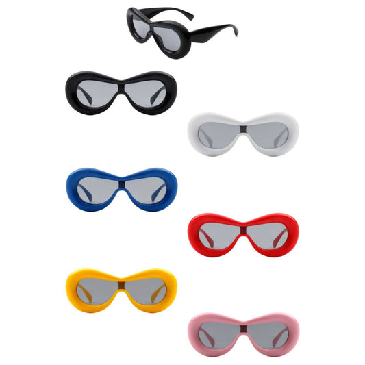 Oversize Oval Chunky Modern Circle Fashion Round Sunglasses