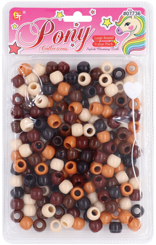 LARGE ROUND BEADS VALUE PACK (BROWN ASSORTED)