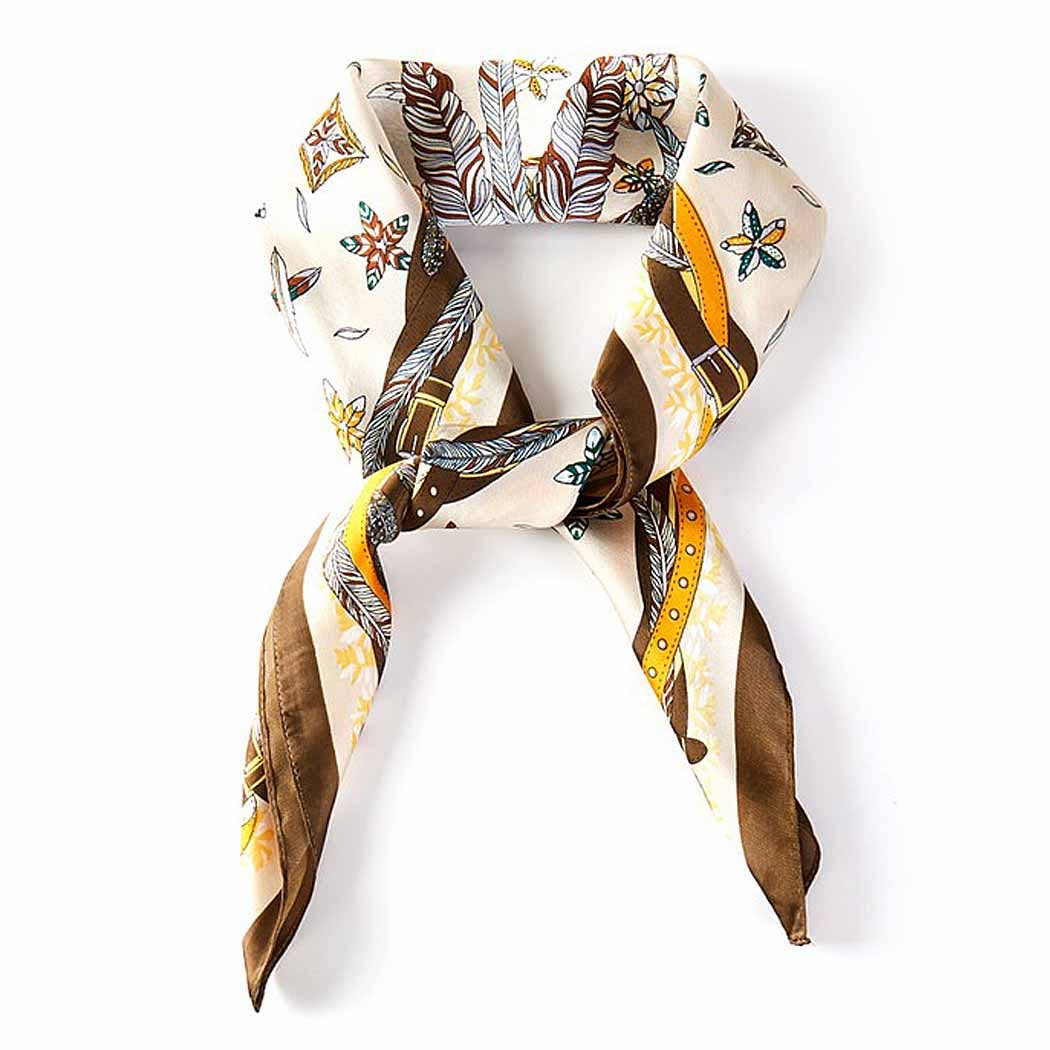 FEATHER AND BELT PRINT BANDANA