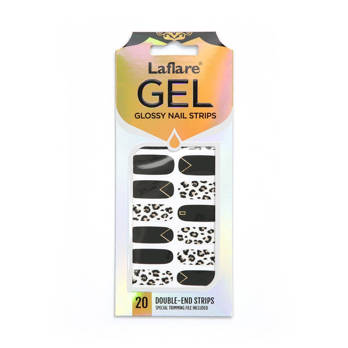 GEL NAIL STRIPS - 45735 Black See Through Leopard