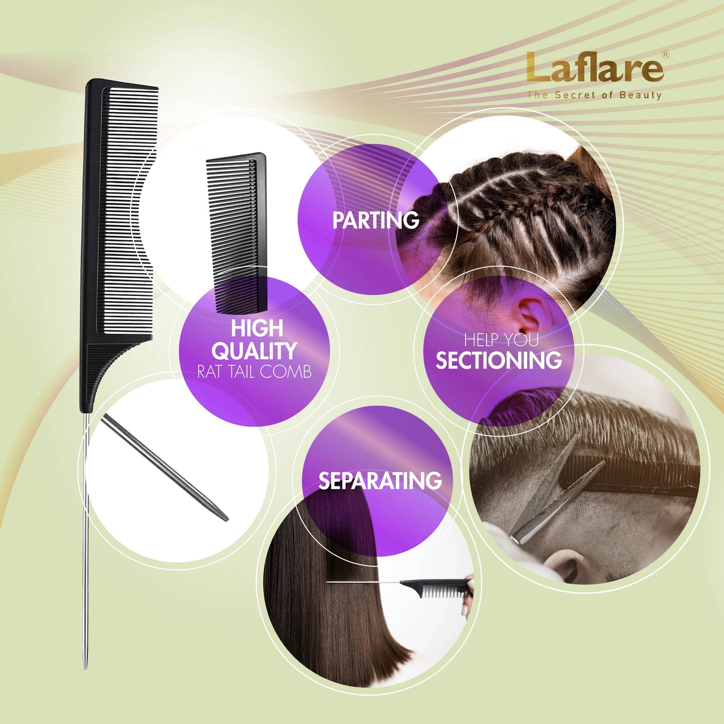 Edge Bond Control Gel Set with Comb Set for Hair Styling