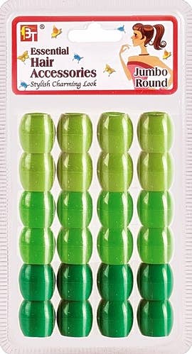 ROUND BEADS 24 PCS -  JUMBO - GREEN