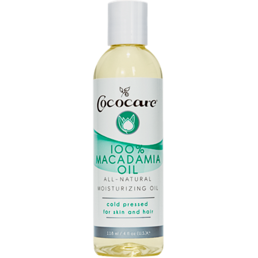 a bottle of macadamia oil on a white background